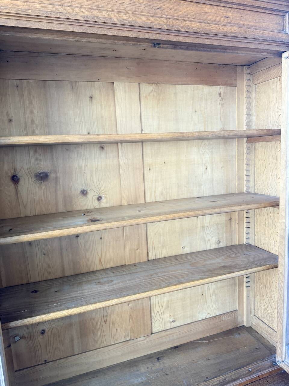 Antique XL Napoleonic oak glass bookcase, 19th century