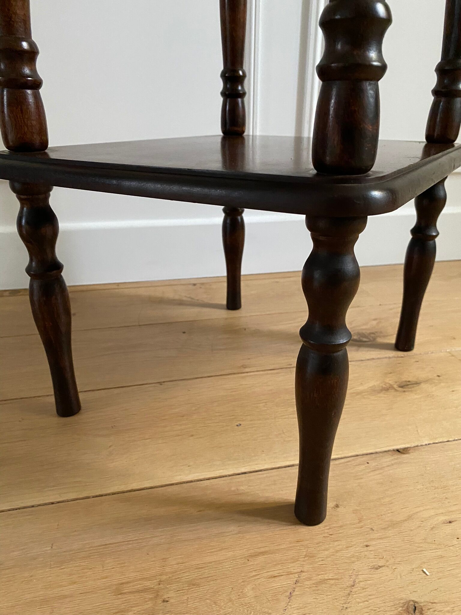 Phone table, wooden two trays
