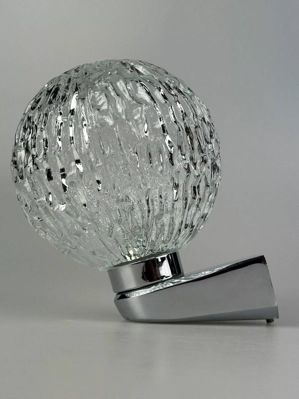 60s 70s wall lamp ball lamp metal chrome & glass space age design
