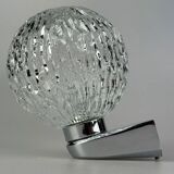 60s 70s wall lamp ball lamp metal chrome & glass space age design