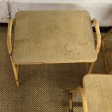 Bamboo and rattan side table / end table