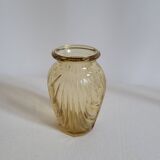 Small yellow draped bulb vase