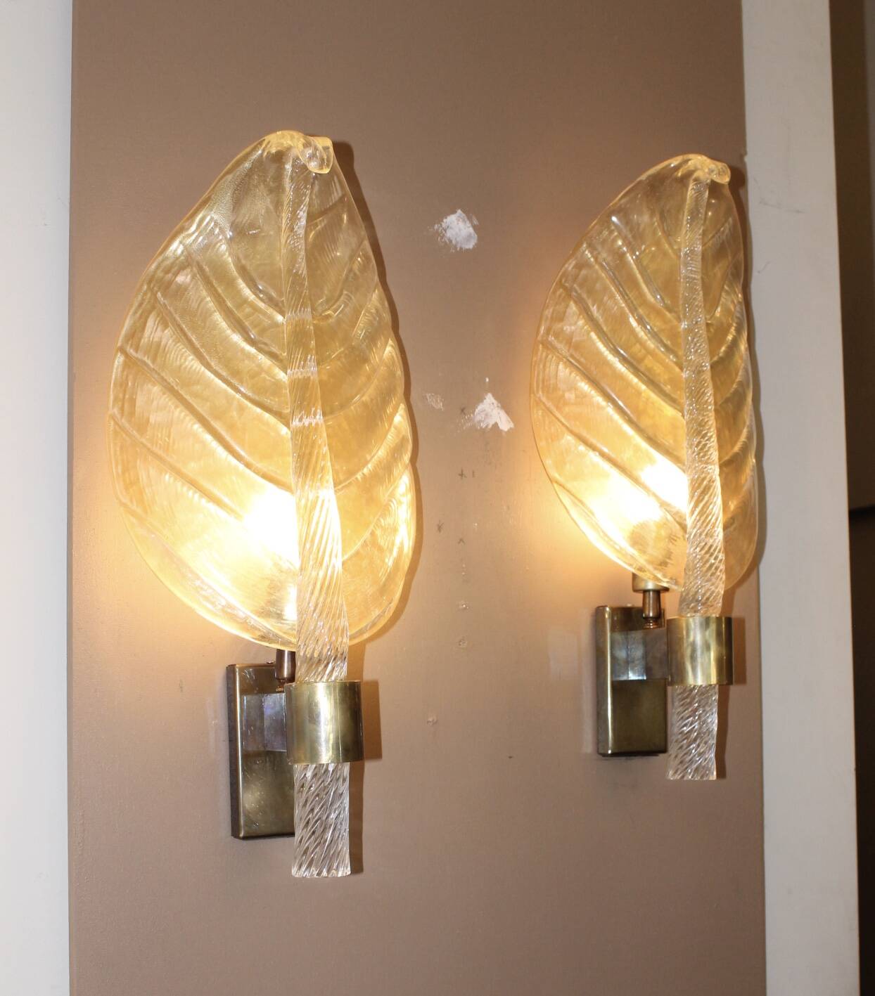 Pair of Murano glass wall lights, Toso