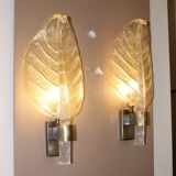Pair of Murano glass wall lights, Toso