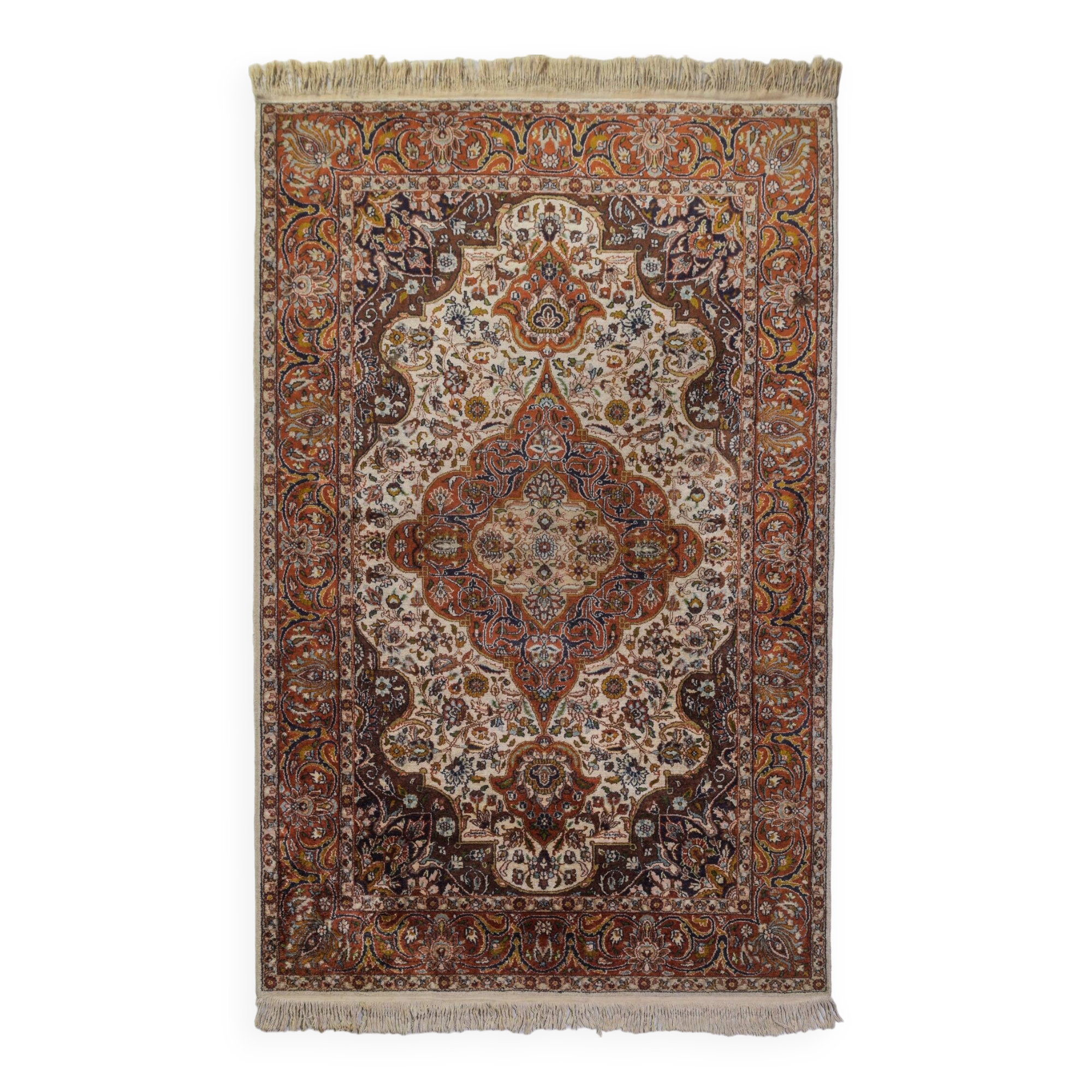 Handwoven Medallion Rug - With Flowers