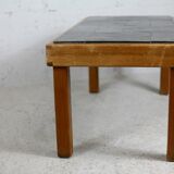 Ensemble de 4 chaises et table basse Maison Regain, France, circa 1970
