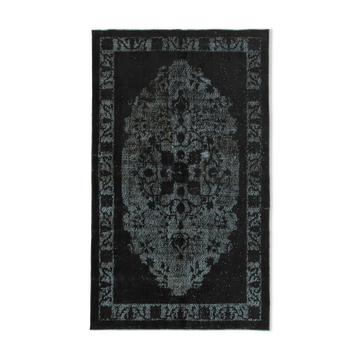 Handmade contemporary oriental 1970s 160 cm x 272 cm black carpet
