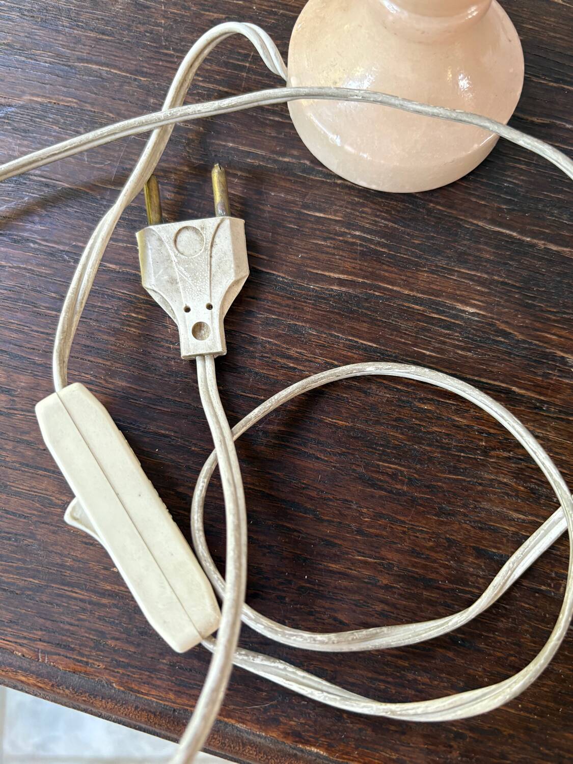 Vintage pink natural stone lamp base