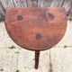 Elegant vintage demi-lune side table in turned wood, vintage, 1950s - 1960s.