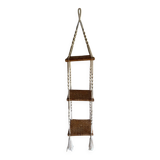 Bamboo and macrame plant holder