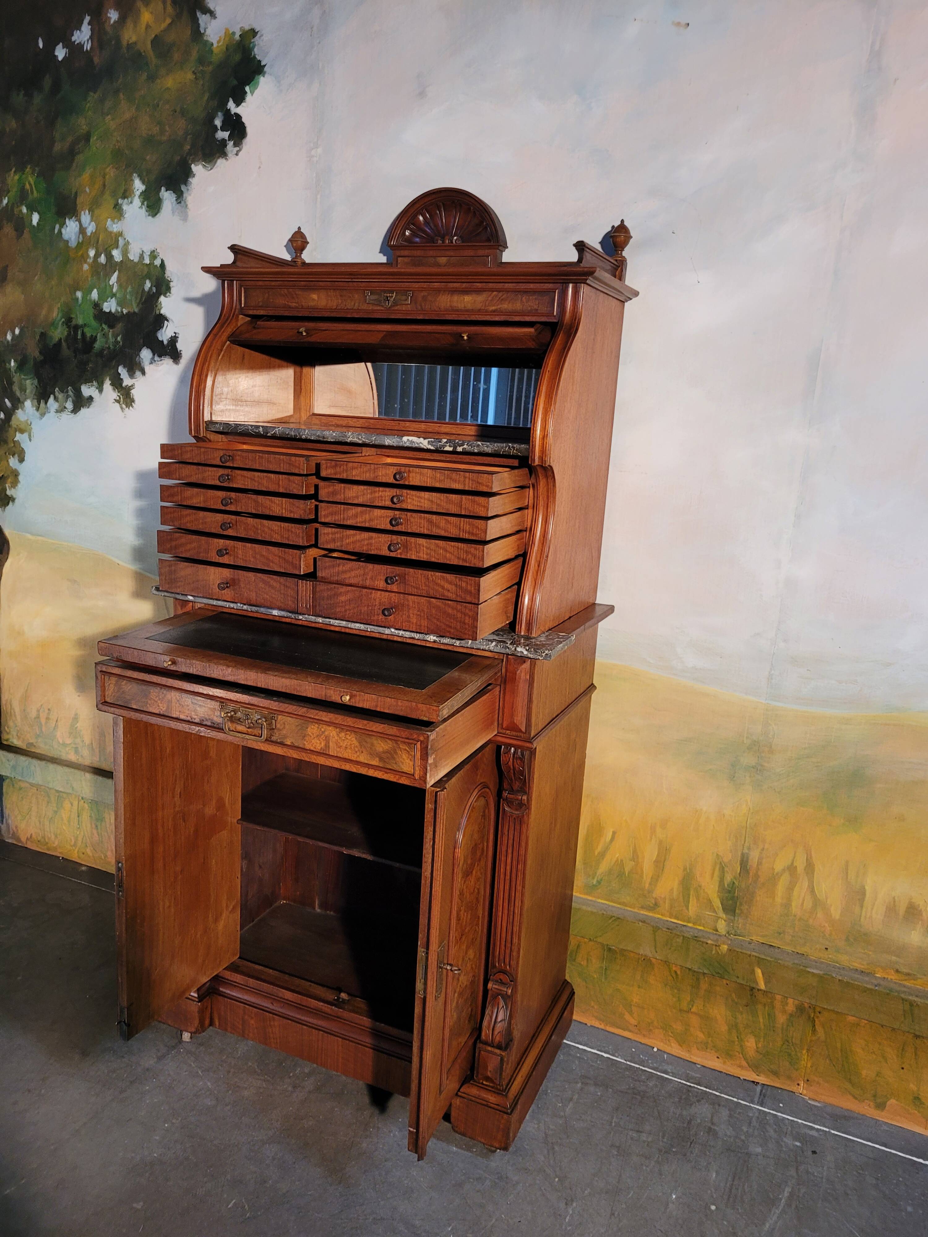 19th century two-body dentist's cabinet