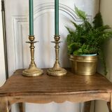 Pair of gilded bronze candlesticks