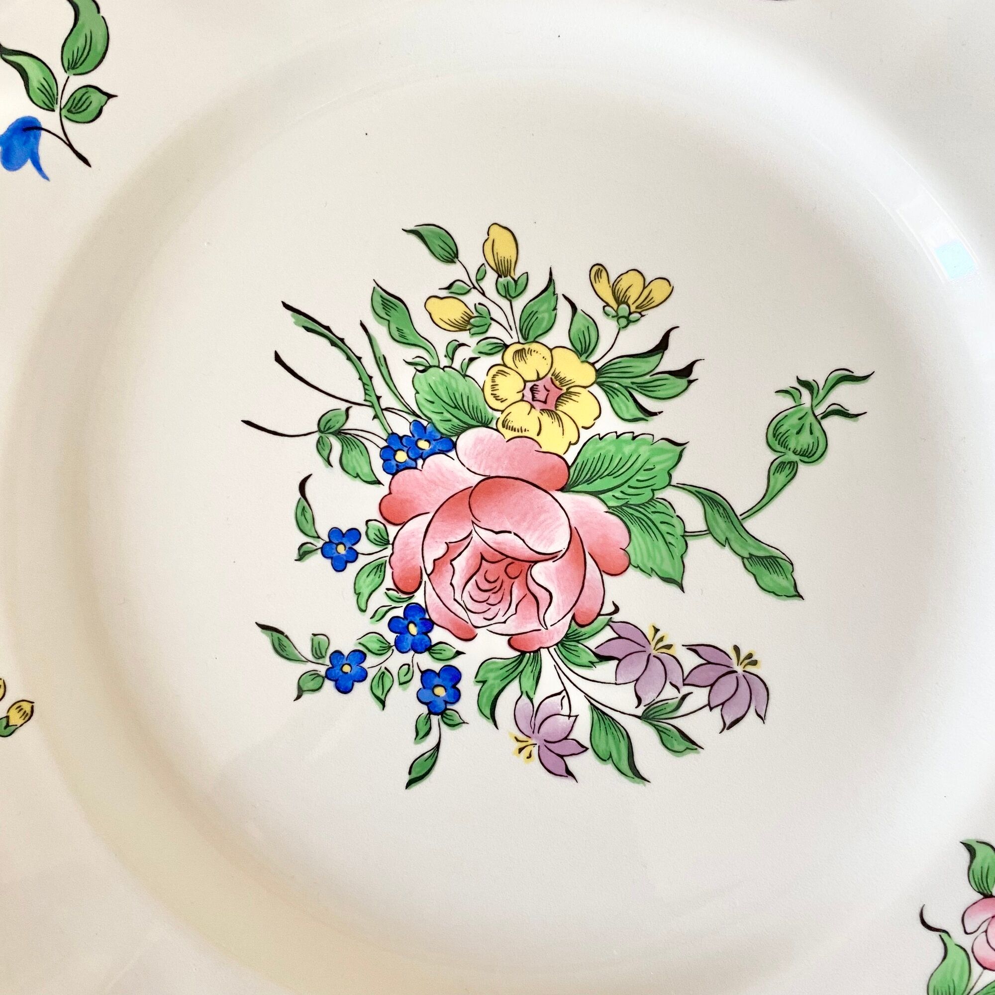 Set of 4 flat plates lunéville