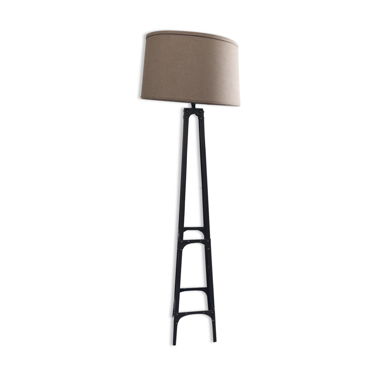 Dark brown industrial floor lamp