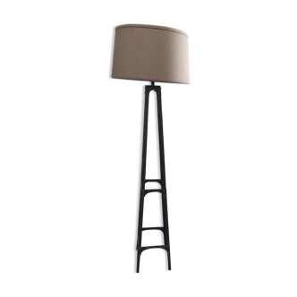 Dark brown industrial floor lamp