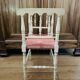 Banquette époque fin XIXe assise en paille colorée structure rechampie