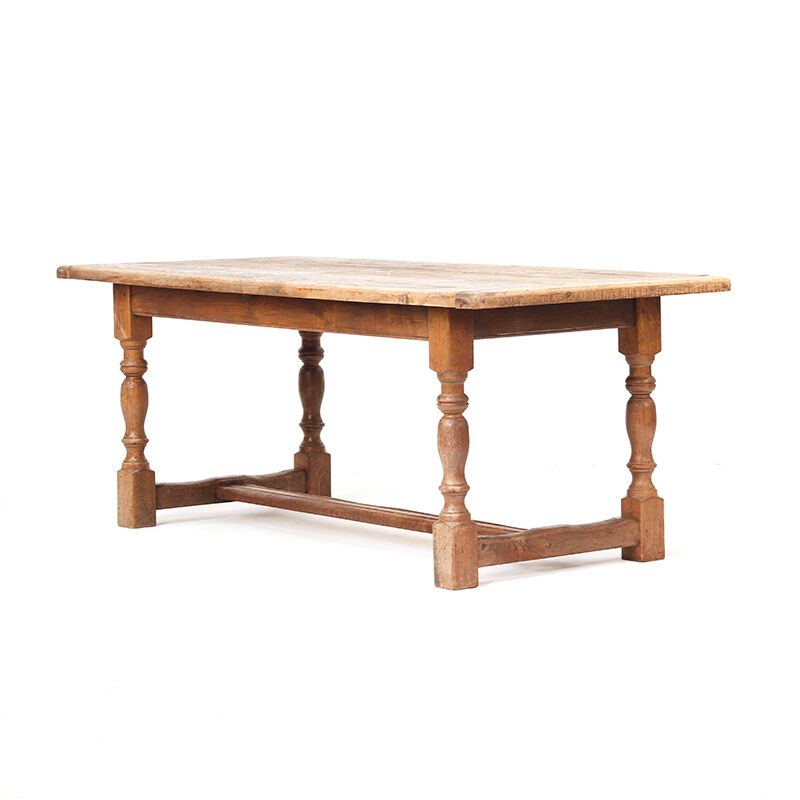 Rustic Farmhouse Brutalist Oak Dining Table