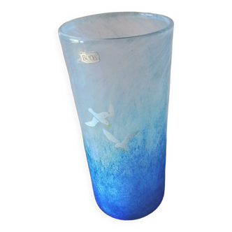 Kosta Boda Sweden Art Decor Vase Sea and Seagulls