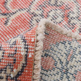 Floral red turkish runner rug, 324x90cm