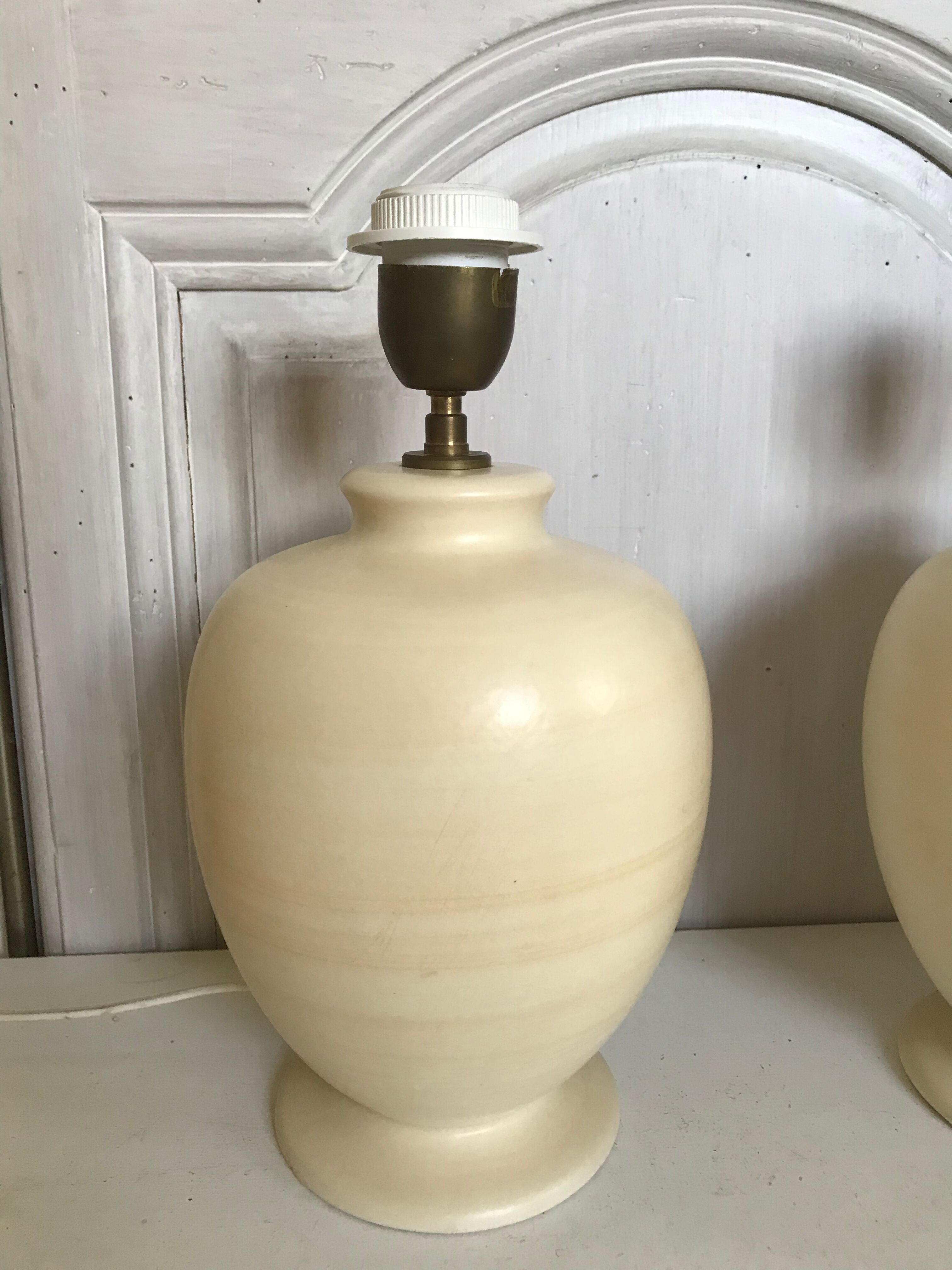 Pair of Kostka ceramic lamps