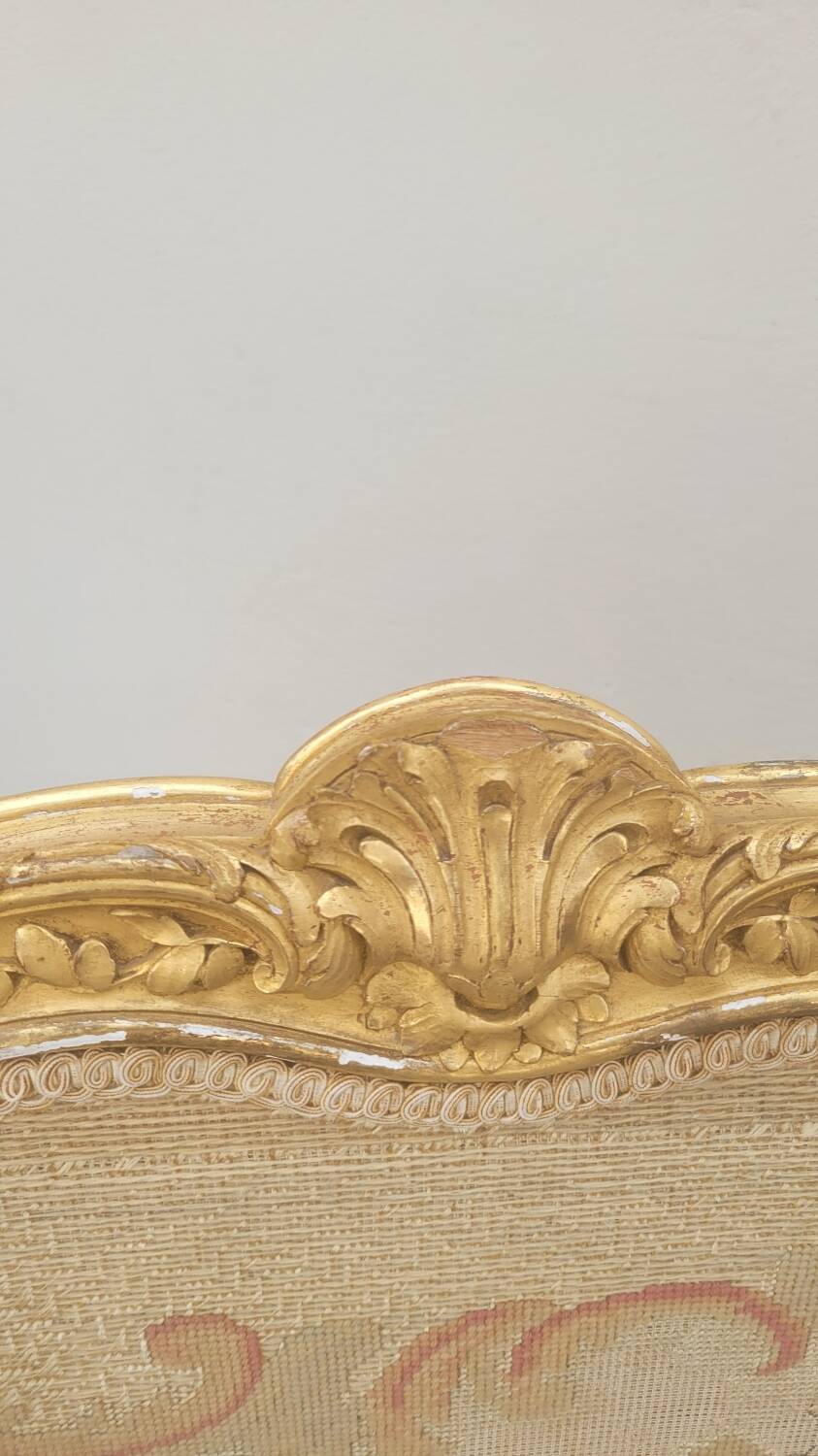 Louis xv style fireplace screen fire screen in gilded wood 19th century tapestry