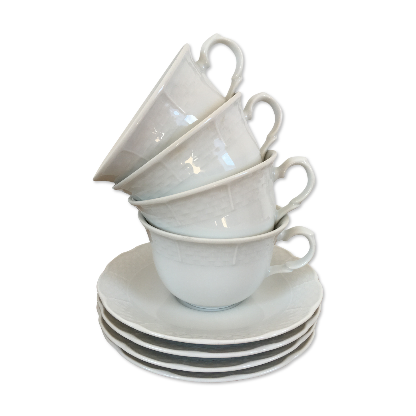 White porcelain tea cups