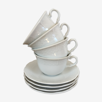 White porcelain tea cups