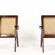Paire de fauteuils en acajou et cannage 1950