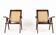 Pair of mahogany and cane armchairs 1950