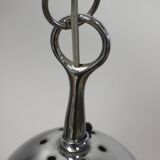 Vintage opaline & chrome bulb chandelier 1960s