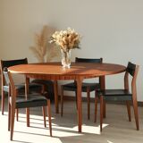 Round dining table with extension - McIntosh - 60s
