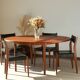 Round dining table with extension - McIntosh - 60s