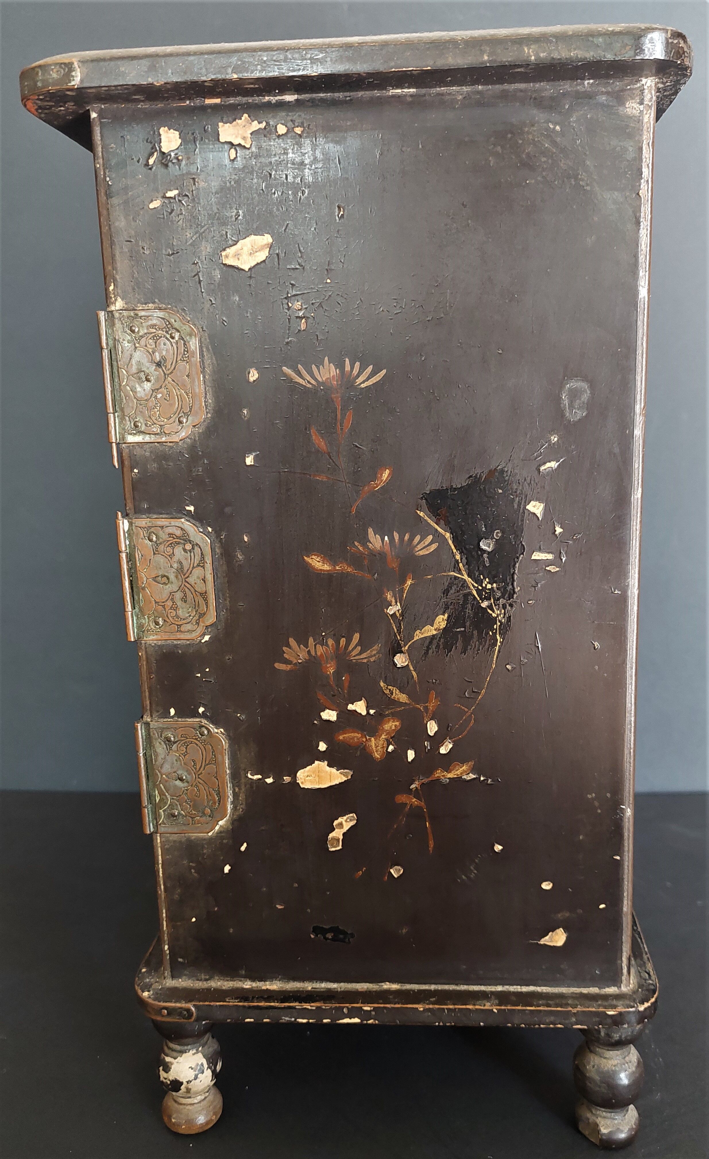Cabinet furniture japan edo period signature and color photo