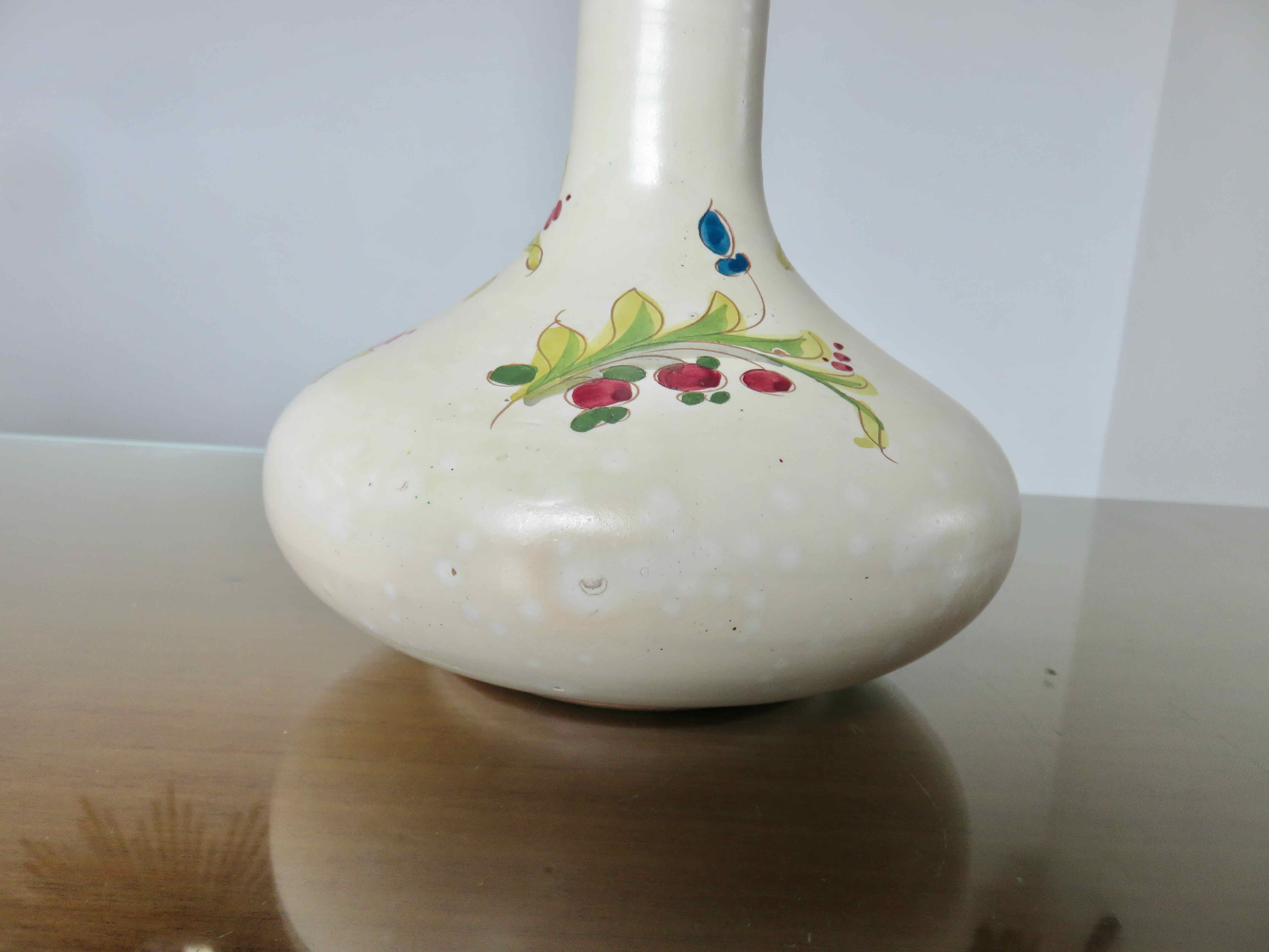 Italy vase in ceramic floral motif 60s