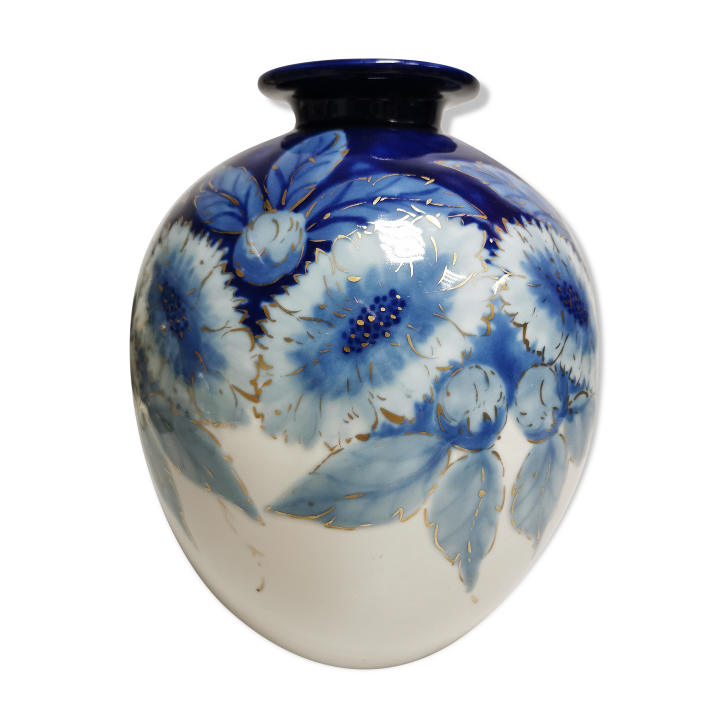 Vase ovoïde en porcelaine signé Camille Tharaud 1878-1956 à Limoges XXème