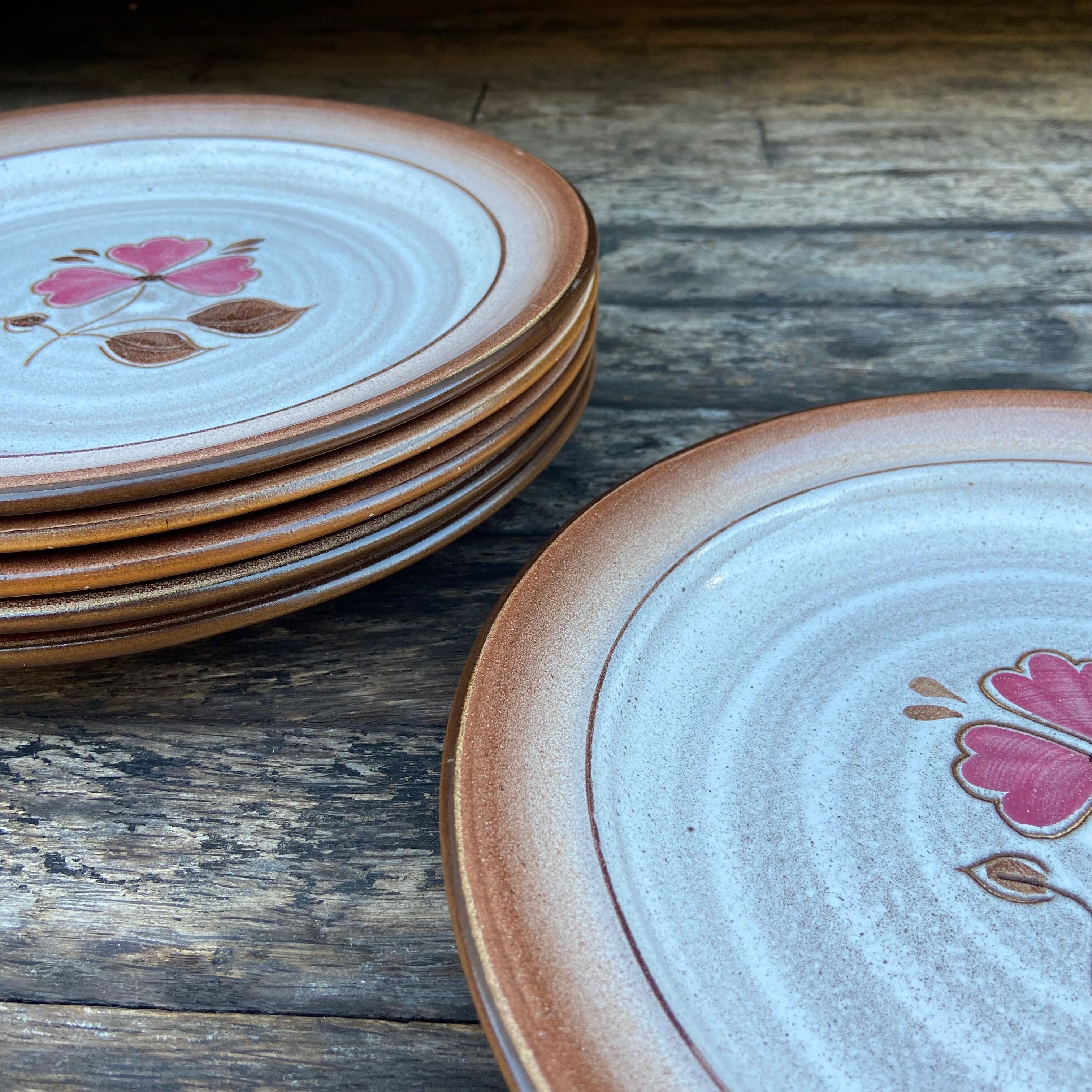 Set of 6 sandstone plates-Manufacture Niederviller