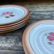Set of 6 sandstone plates-Manufacture Niederviller