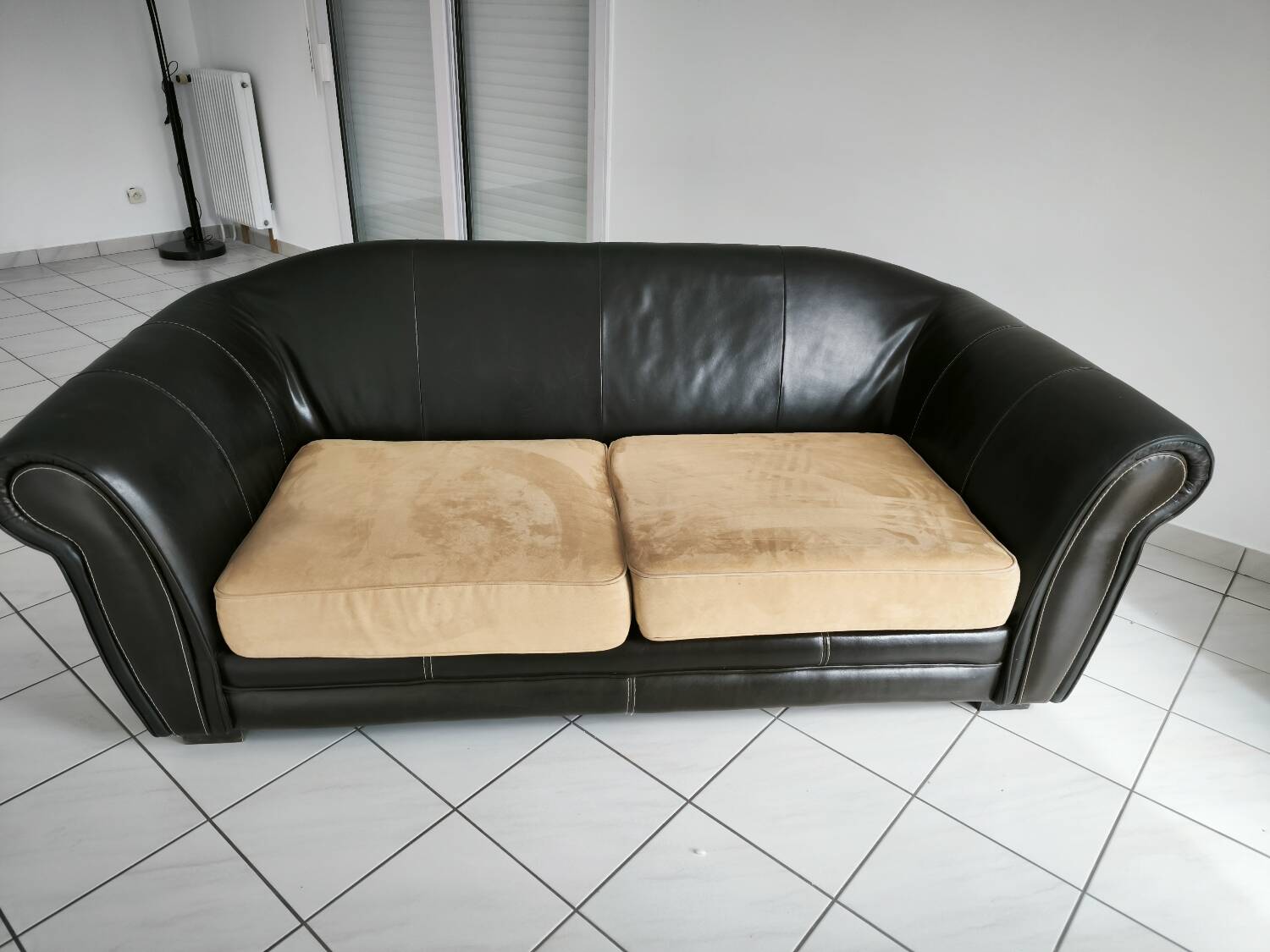 Crozatier 3-seater leather sofa