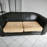 Crozatier 3-seater leather sofa