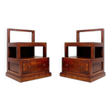 Paire de tables de chevet en bois anciennes