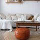 Vintage leather pouf