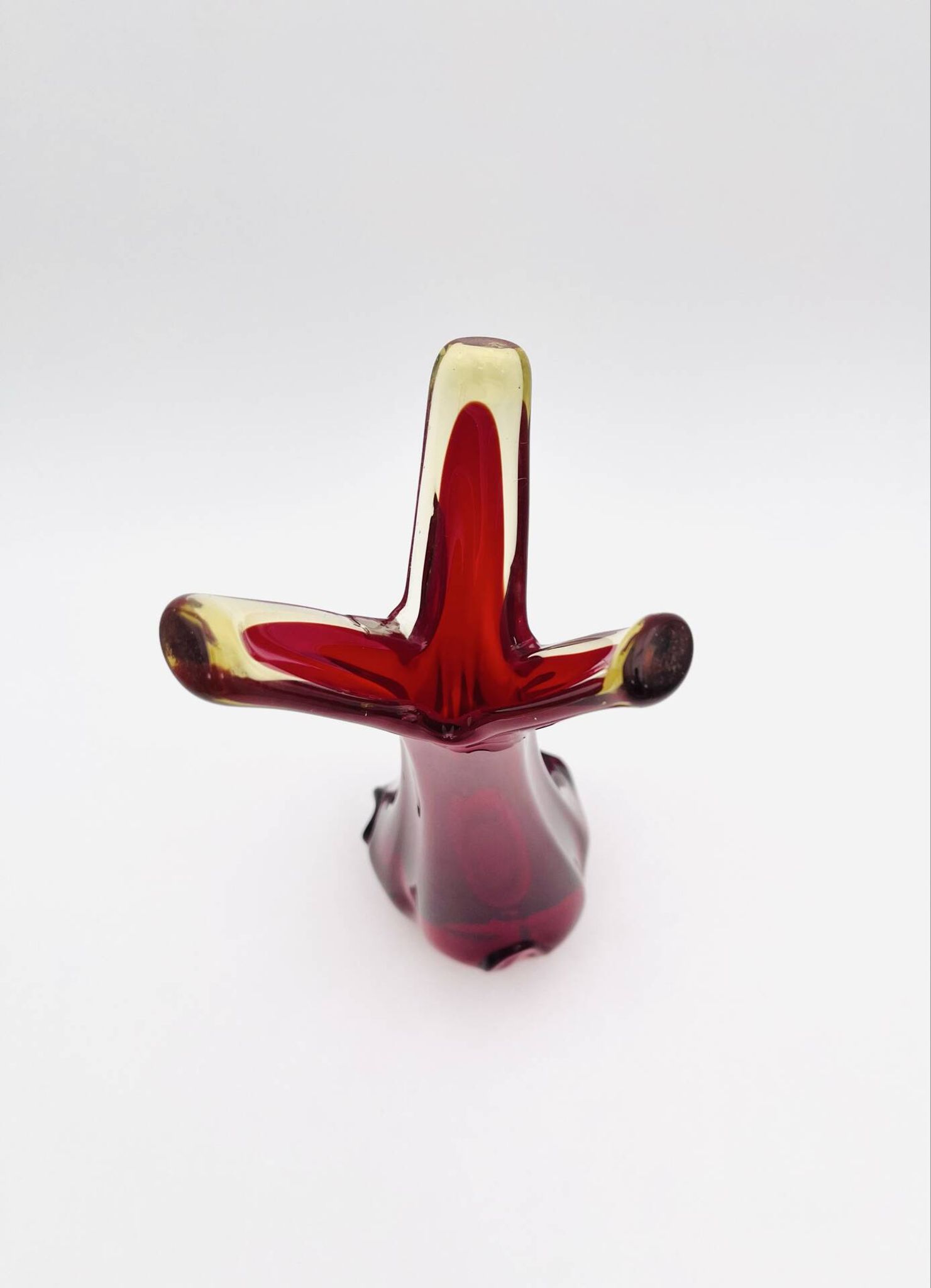 Murano Organic Vase Red Amber 28.5cm 1.1kg