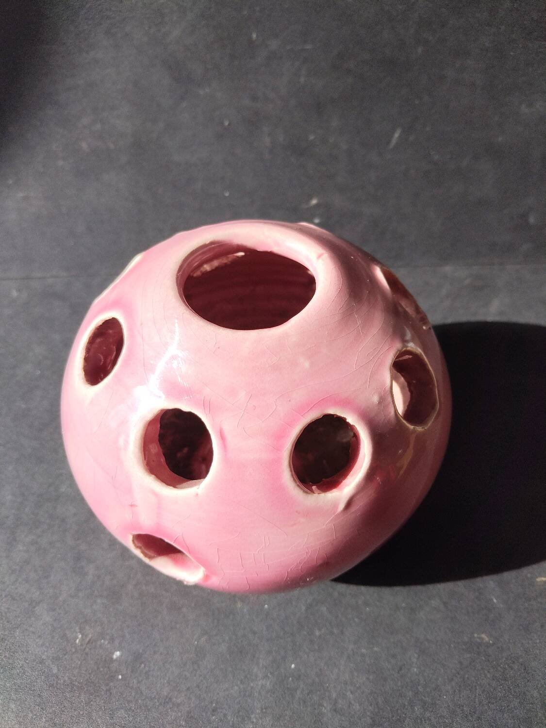 Charming ceramic enamelled flower picture, signed Louviers DK, production