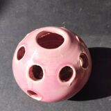 Charming ceramic enamelled flower picture, signed Louviers DK, production