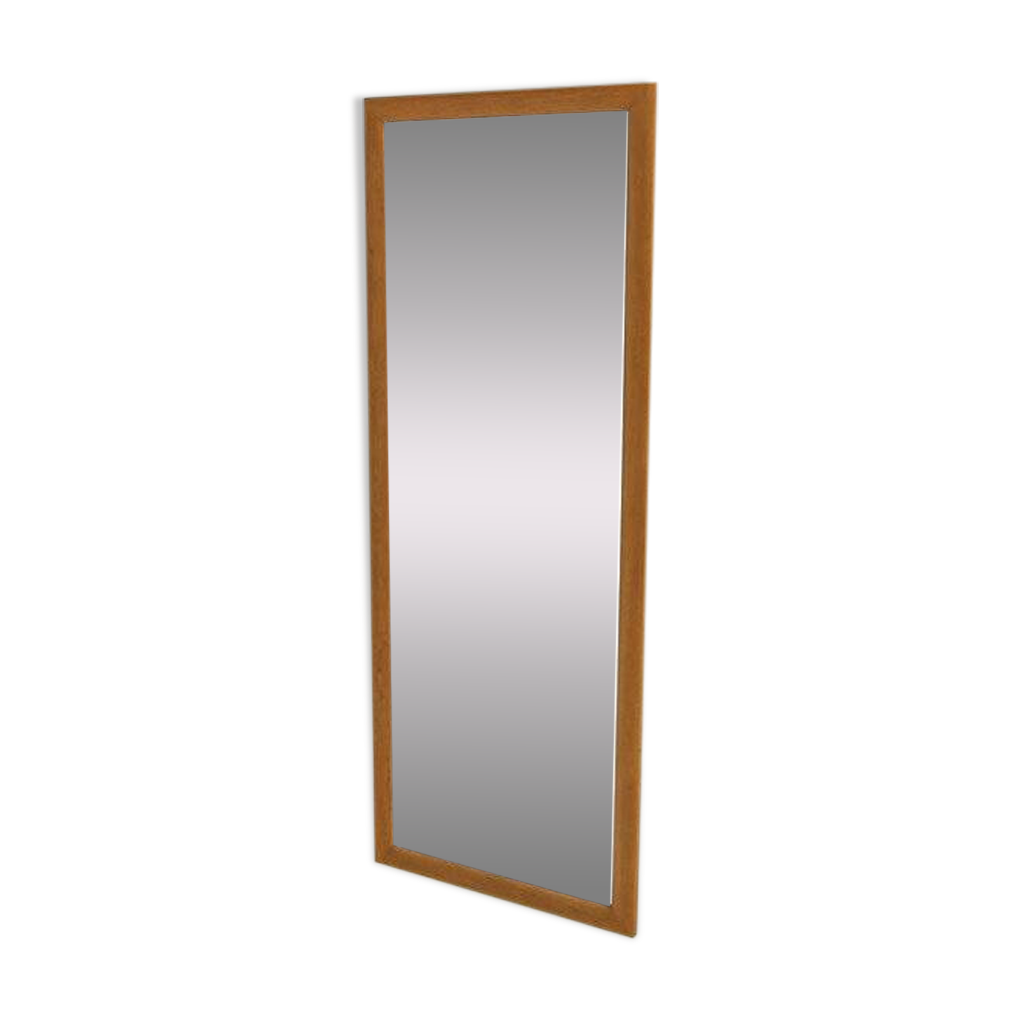 Miroir scandinave en chêne, Suède 1960, 127x49cm