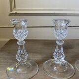 Set of two Arques crystal candle holders