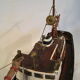 Artisanal wooden model, basin boat, motor toy, fishing trawler