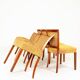 Vintage dining chairs art deco geometric jacquard set of 6