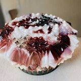 Murano glass burgundy glass flush mount lamp