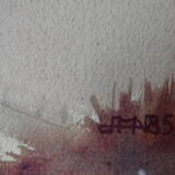 Watercolor Talmont, the fishing huts and the church